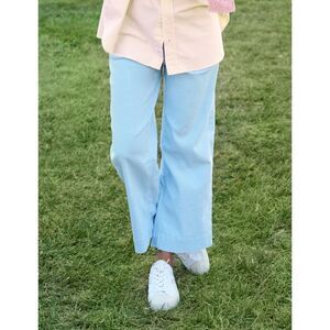 Frank & Eileen Wexford Wide Leg Linen Pant in Soft Blue Size 2